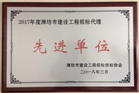 点击查看详细信息<br>标题：2017年度招标代理先进单位 阅读次数：1872